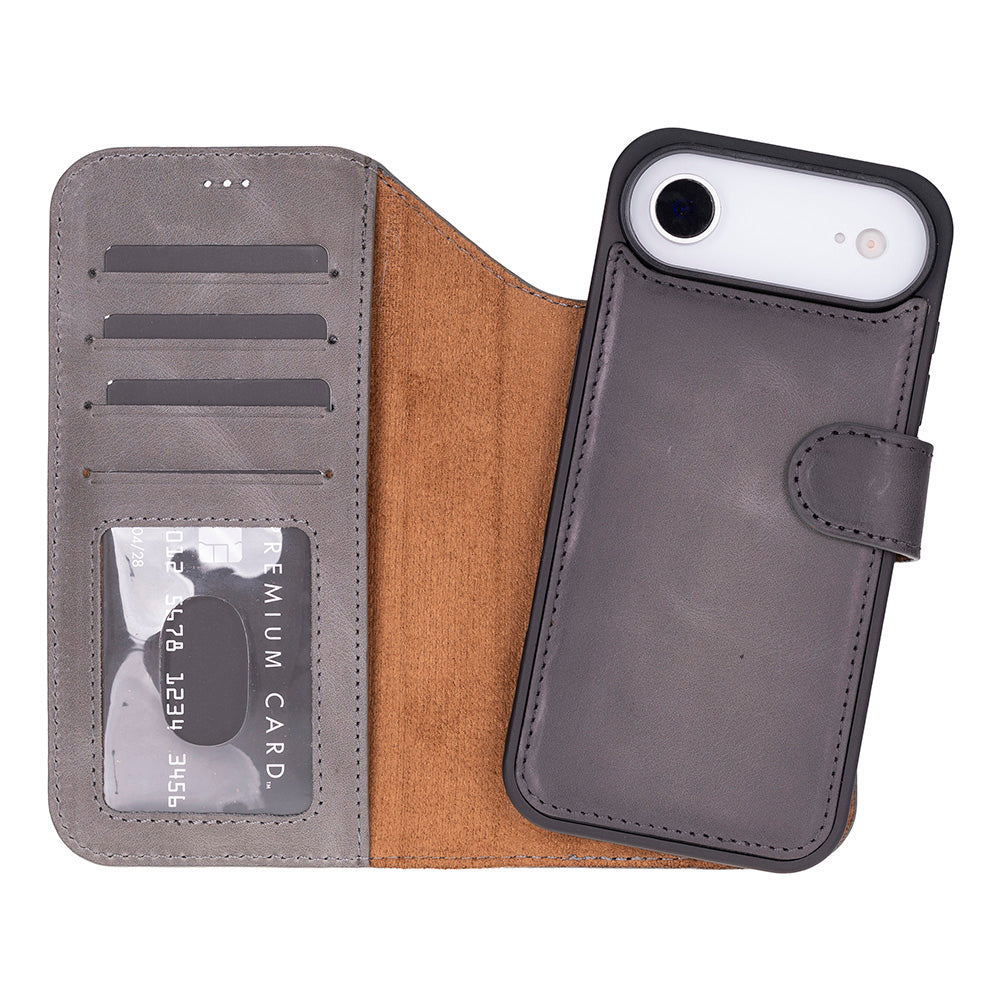 Leather iPhone 17-Air-Detachable Wallet Case